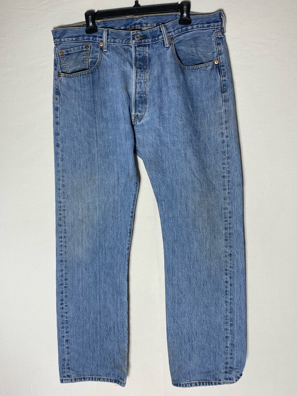 Vintage 90s Levis 501 Medium Wash Button Fly Straight Leg Jeans 38 Grunge